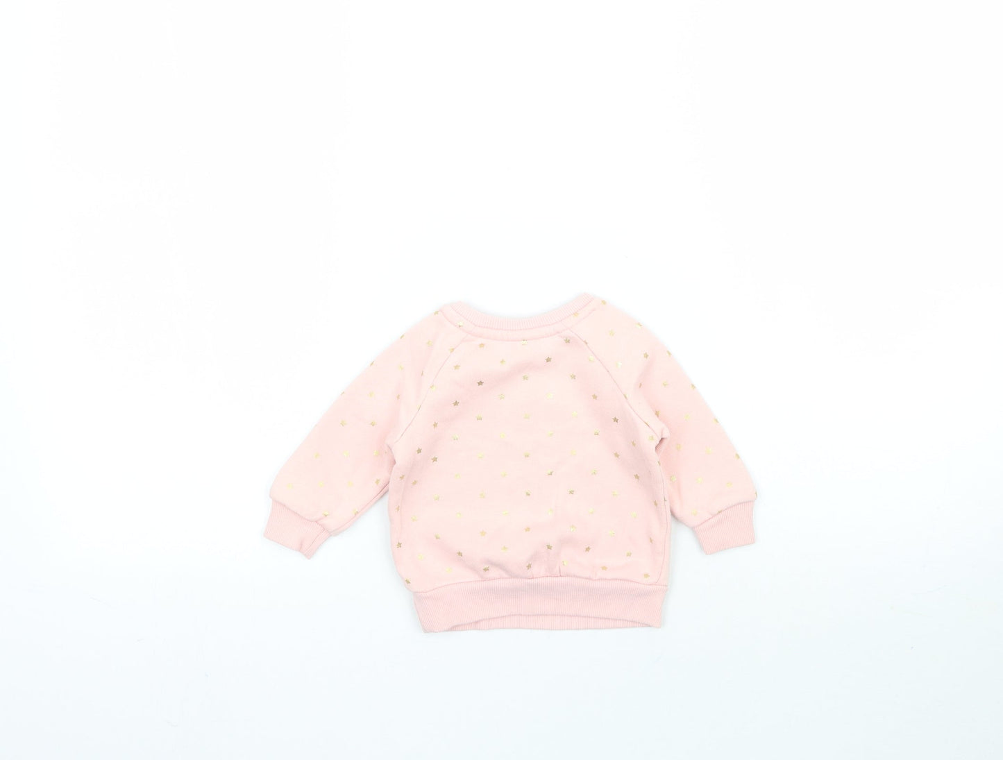 Primark Girls Pink   Pullover Jumper Size 3-6 Months  - Star Pattern Sweatshirt
