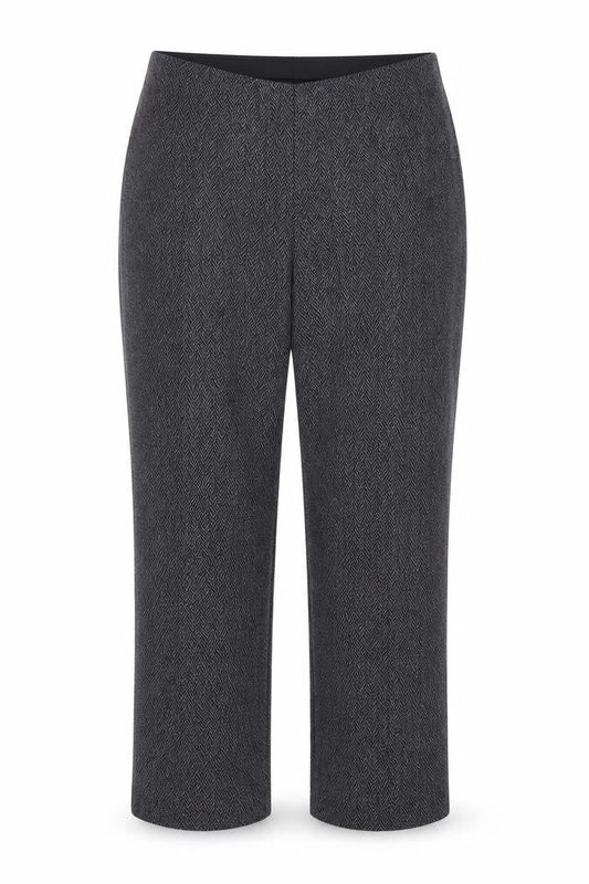 Preworn Womens Black Herringbone  Trousers  Size 14 L28 in
