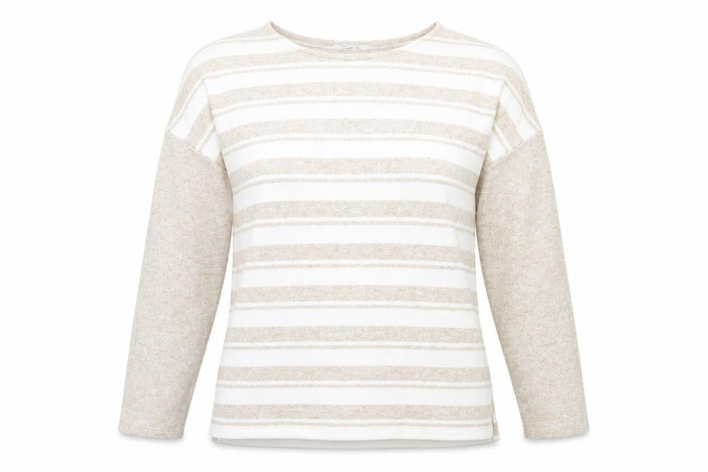 Nutmeg Womens Beige Striped Knit Pullover Jumper Size 12