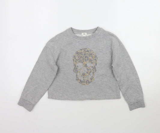River Island Womens Grey   Pullover Sweatshirt   - Skull