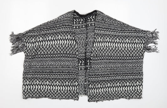 Dorothy Perkins Womens Black Geometric Knit Cardigan Jumper Size S
