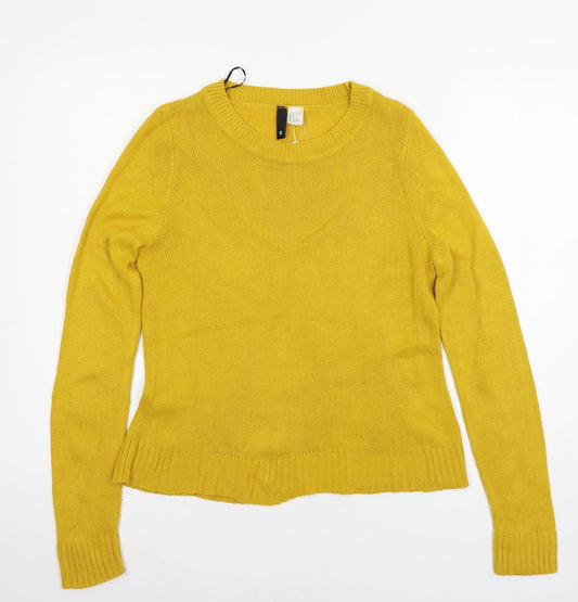 H&M Womens Yellow  Knit Pullover Jumper Size S