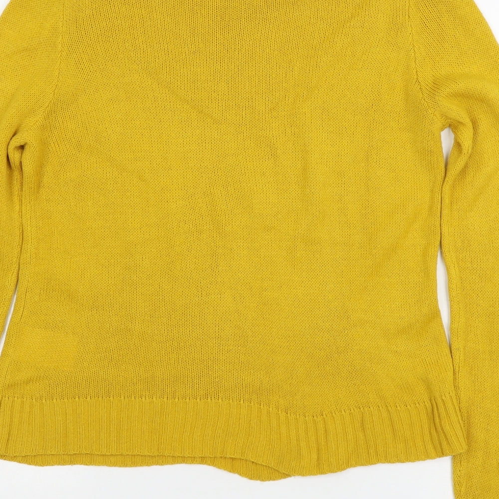 H&M Womens Yellow  Knit Pullover Jumper Size S