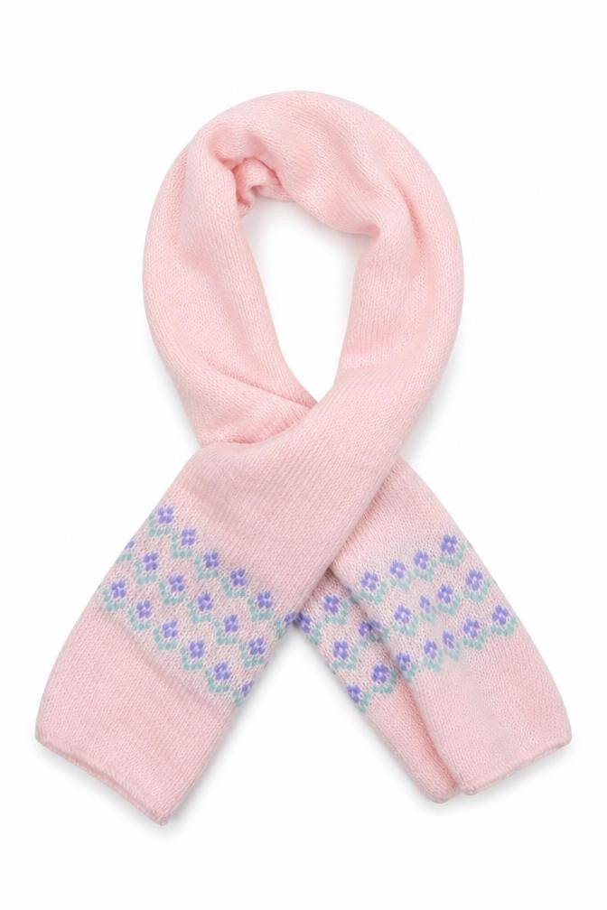 St Michael Girls Pink Knit Rectangle Scarf Scarves & Wraps One Size