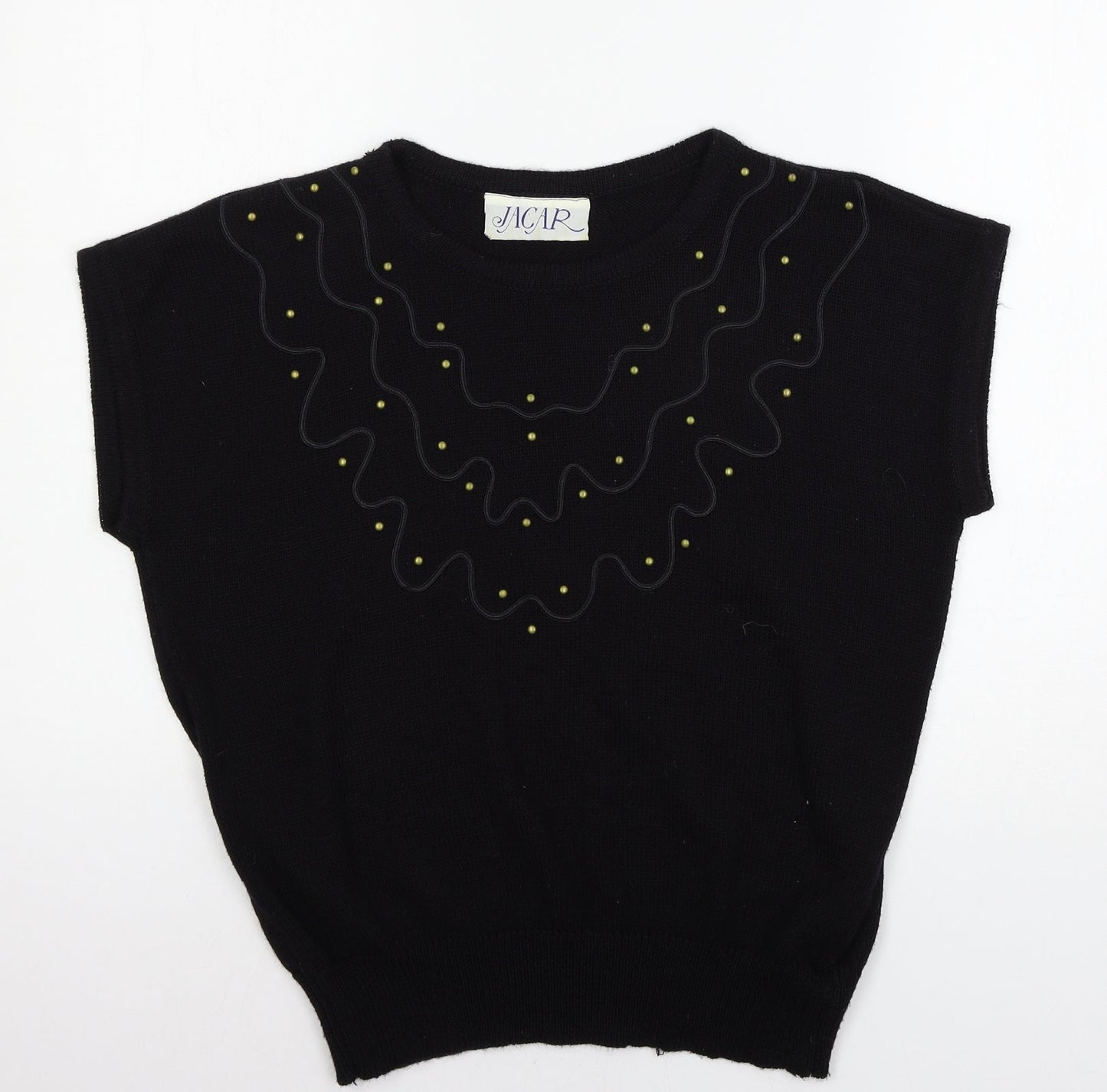 Jacar Womens Black  Knit Pullover Jumper Size XL