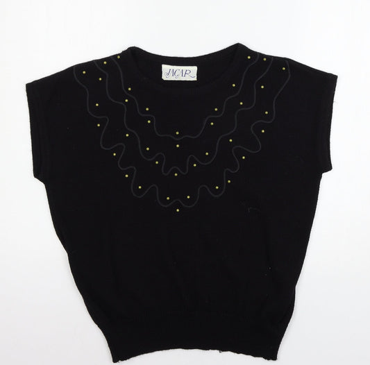 Jacar Womens Black  Knit Pullover Jumper Size XL