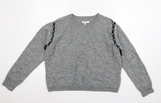 sweewe Womens Grey  Knit Pullover Jumper Size S  - lace up
