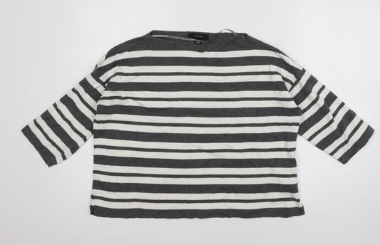 Atmosphere Womens Grey Striped Knit Pullover Jumper Size M