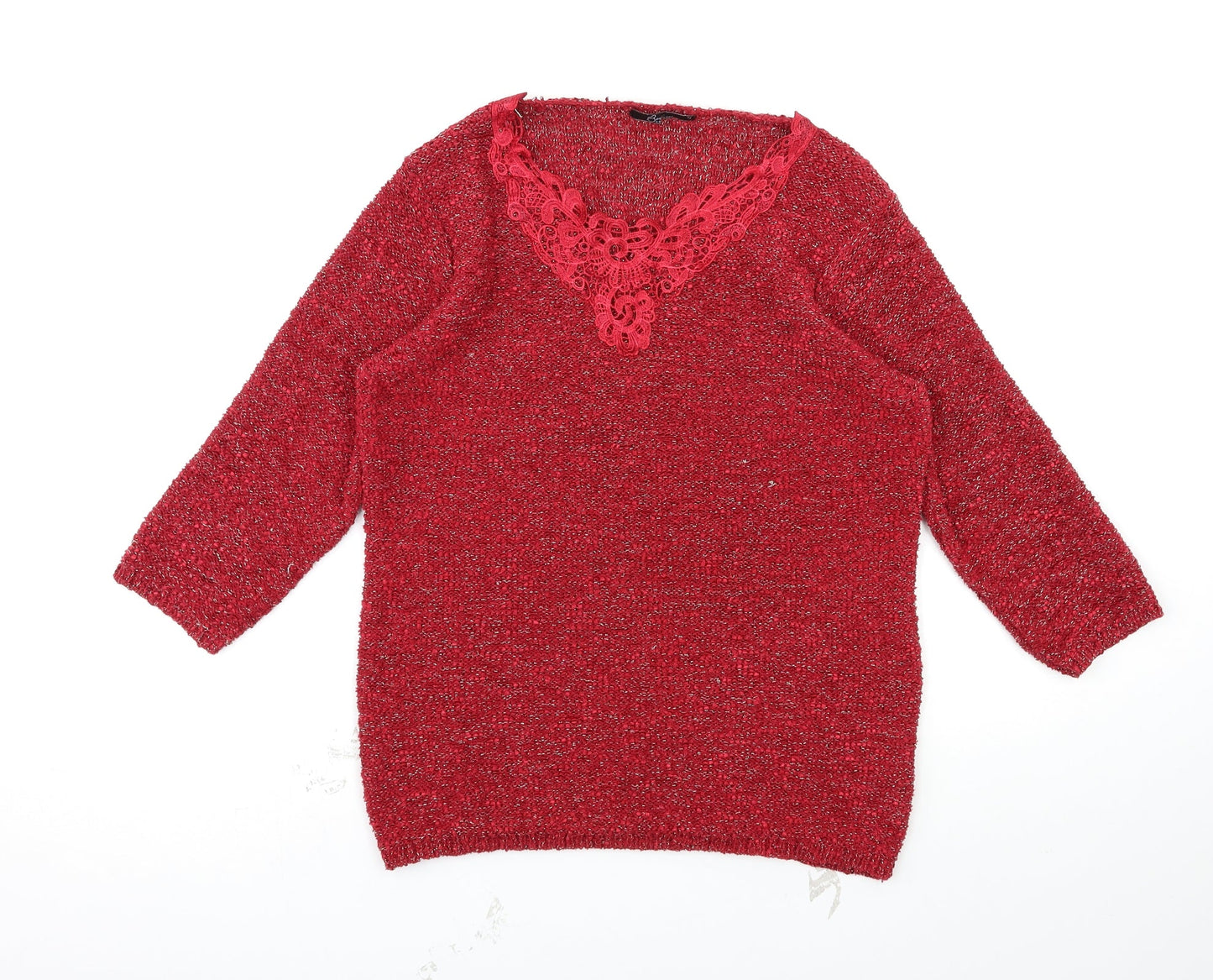 BM Womens Red   Pullover Jumper Size M