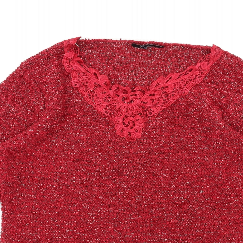 BM Womens Red   Pullover Jumper Size M