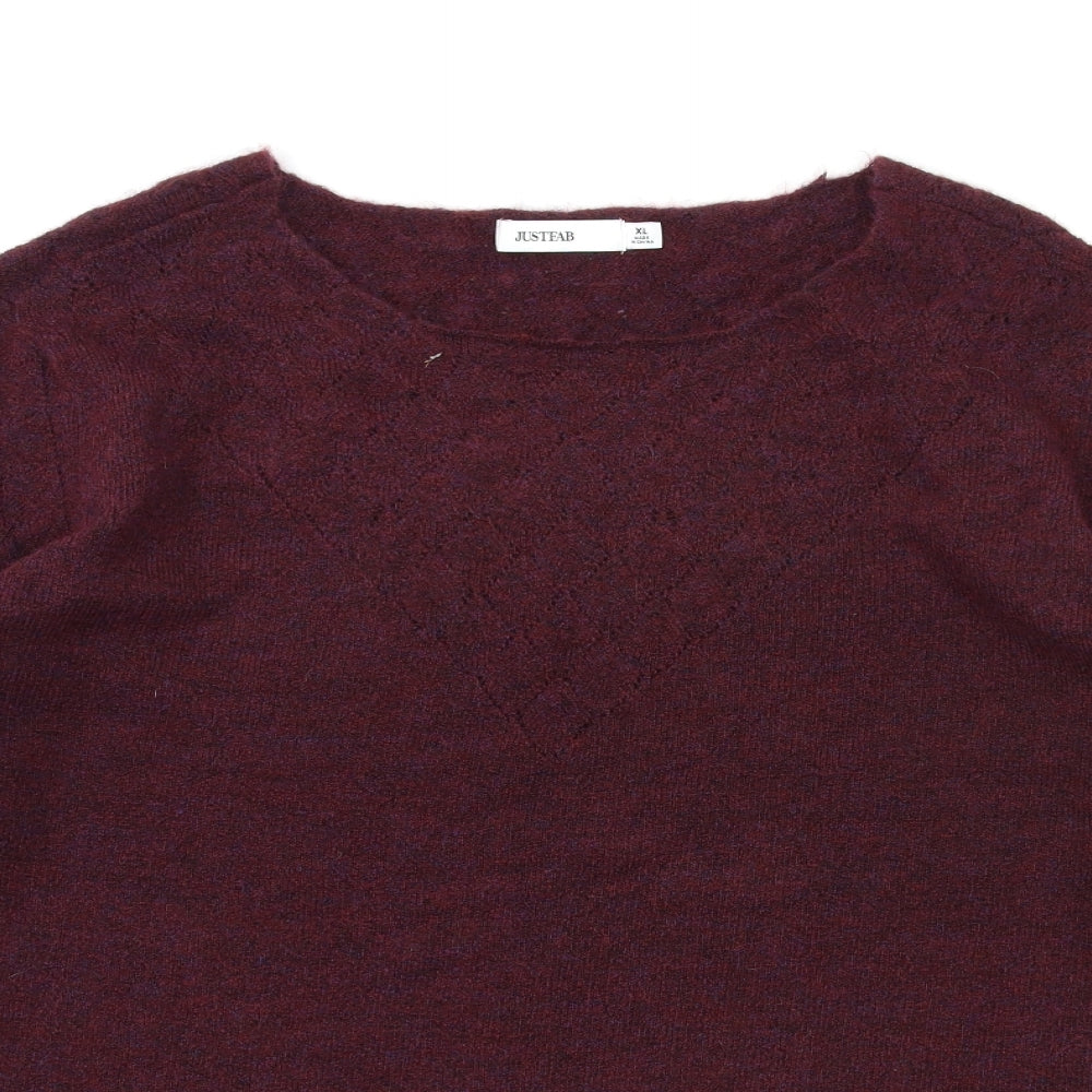 JUST FAB Womens Red   Pullover Jumper Size XL