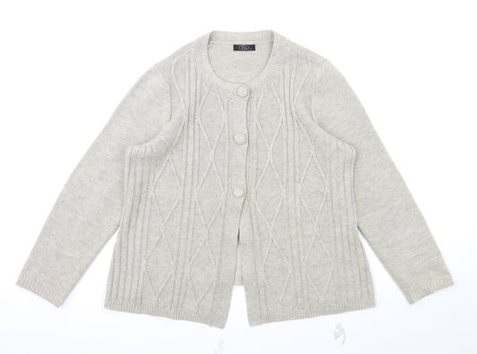 BM Womens Grey   Cardigan Jumper Size M