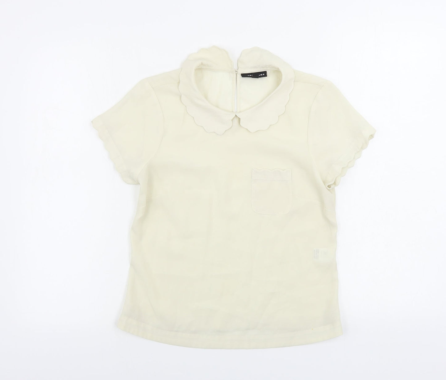 Warehouse Womens Ivory   Basic Blouse Size 8