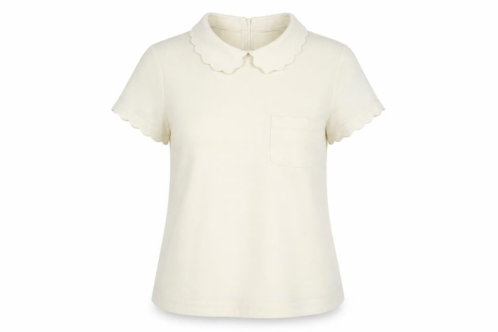 Warehouse Womens Ivory   Basic Blouse Size 8