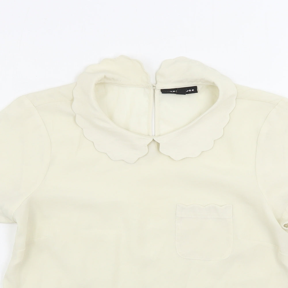 Warehouse Womens Ivory   Basic Blouse Size 8