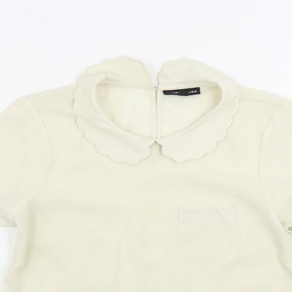 Warehouse Womens Ivory   Basic Blouse Size 8