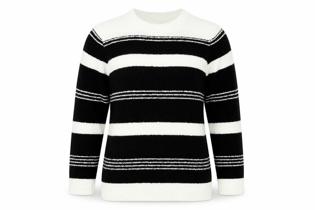 Pure & Natural   Womens Ivory Striped  Pullover Jumper Size XL
