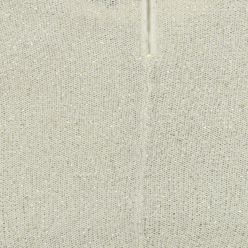 Warehouse Womens Beige   Pullover Jumper Size 12  - sequin detail