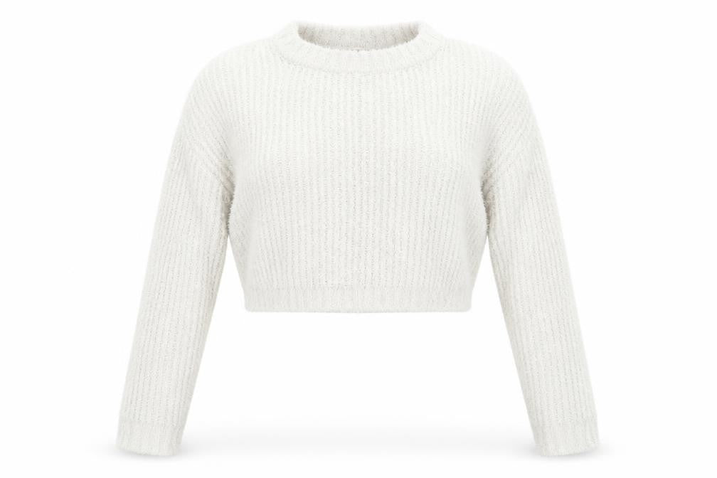 PRETTYLITTLETHING Womens Beige Houndstooth  Pullover Jumper Size M