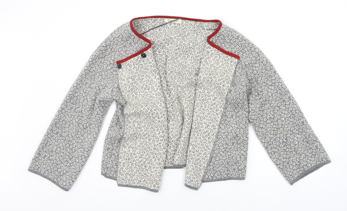 cocogio Womens Grey Animal Print  Cardigan Jumper Size M