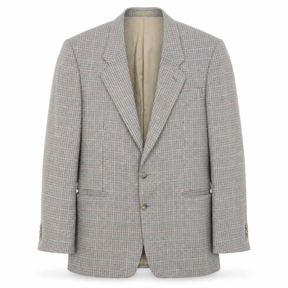 DEBNHAMS Mens Beige Check  Jacket Suit Jacket Size L