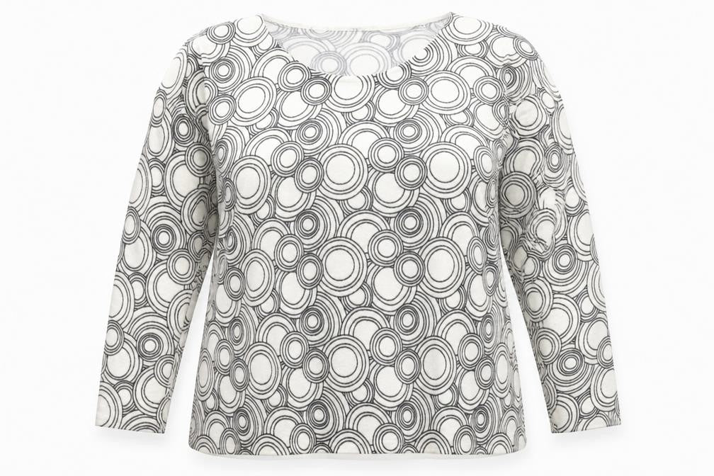 Bonmarché Womens White Geometric Pullover Jumper Size XL