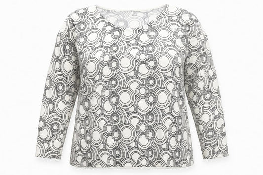 Bonmarché Womens White Geometric Pullover Jumper Size XL