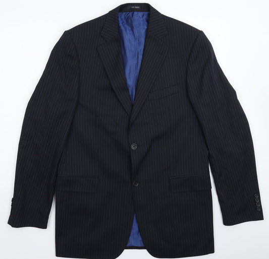 Tom English Mens Blue Striped  Jacket Suit Jacket Size 42