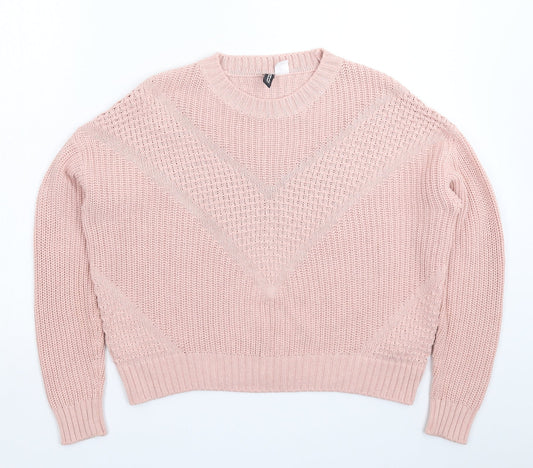 Divided Womens Pink  Knit Pullover Jumper Size XS  - Oversized