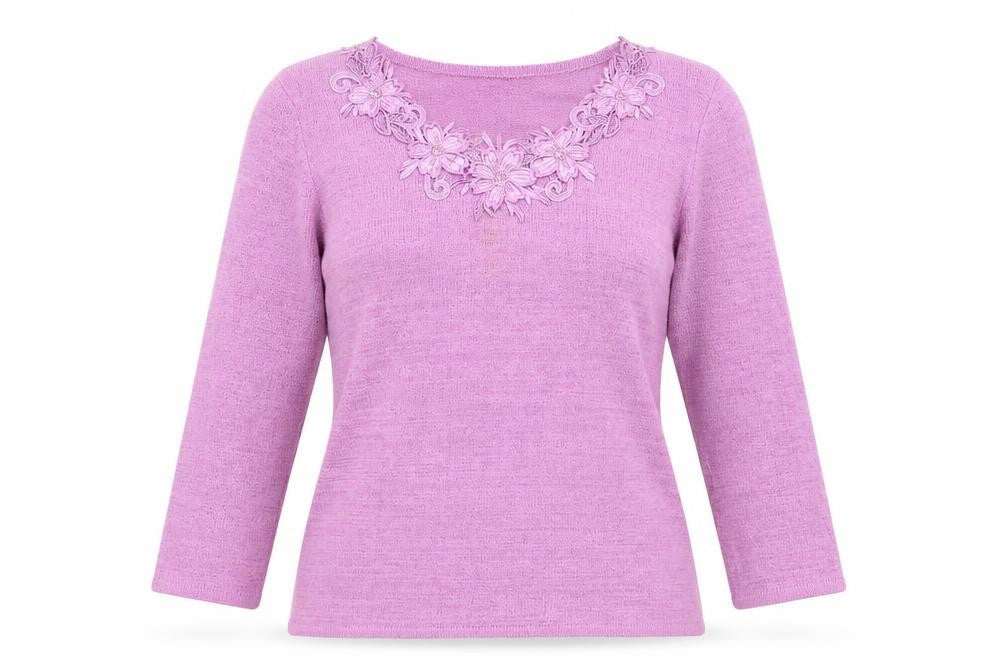 Bonmarché Womens Pink Knit Pullover Jumper Size S