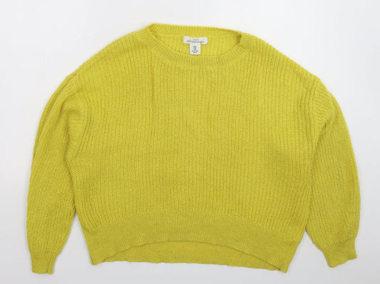 H&M Womens Yellow  Knit Pullover Jumper Size M