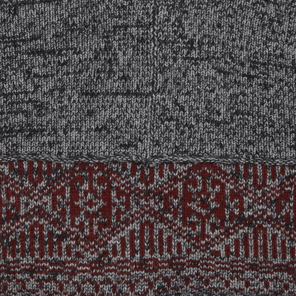 Simple City Womens Grey Geometric Knit Cardigan Jumper Size M
