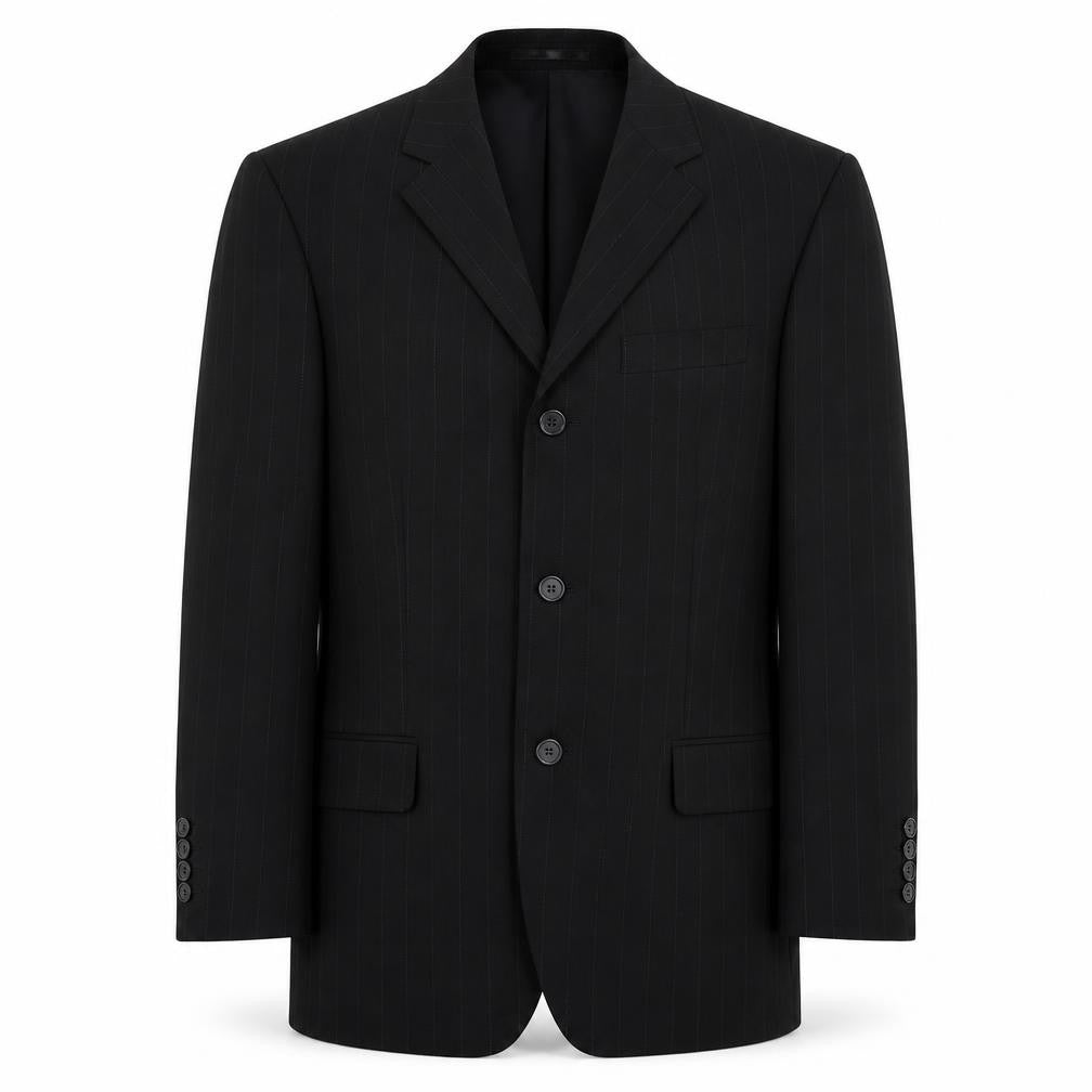 Charlton Gray Mens Black Striped  Jacket Suit Jacket Size 36