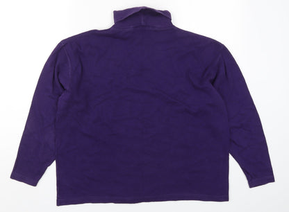 Preloved Sansburys Womens Purple   Basic T-Shirt Size 14 - Front