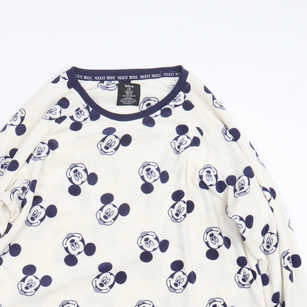 Love to Lounge Womens Blue Geometric  Top Pyjama Set Size 10  - Mickey Mouse
