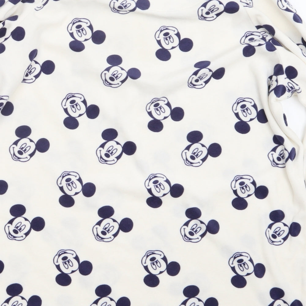 Love to Lounge Womens Blue Geometric  Top Pyjama Set Size 10  - Mickey Mouse
