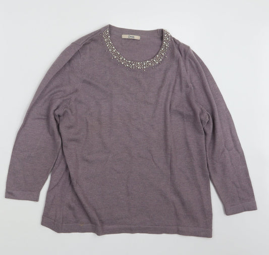 Marks and Spencer Womens Purple  Knit Pullover Jumper Size 12