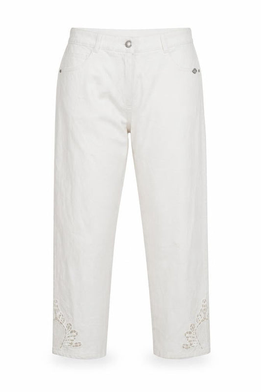 Preworn Womens Ivory   Cropped Jeans Size 8 L26 in