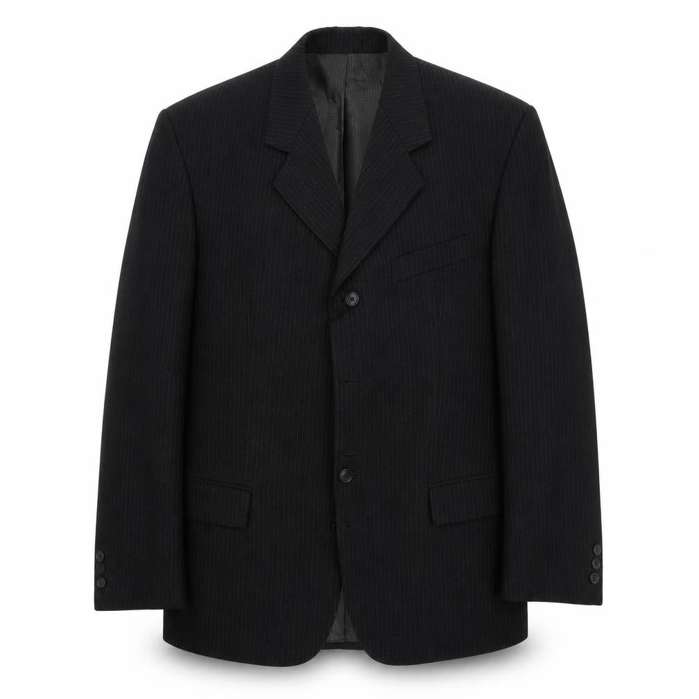 Cutler & Co Mens Black Striped  Jacket Suit Jacket Size 42