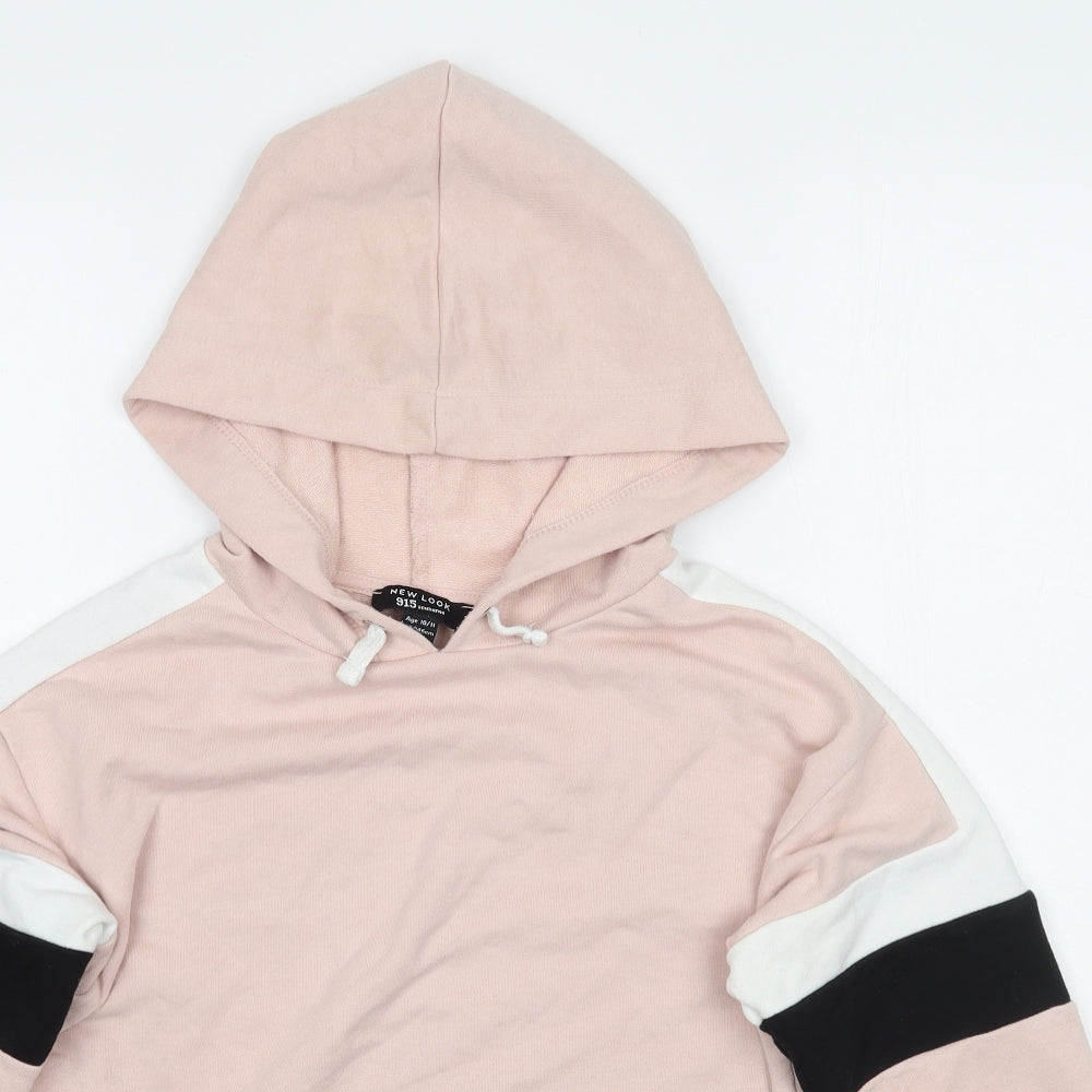 Newlook Girls Pink  Rayon Pullover Hoodie Size 10-11 Years