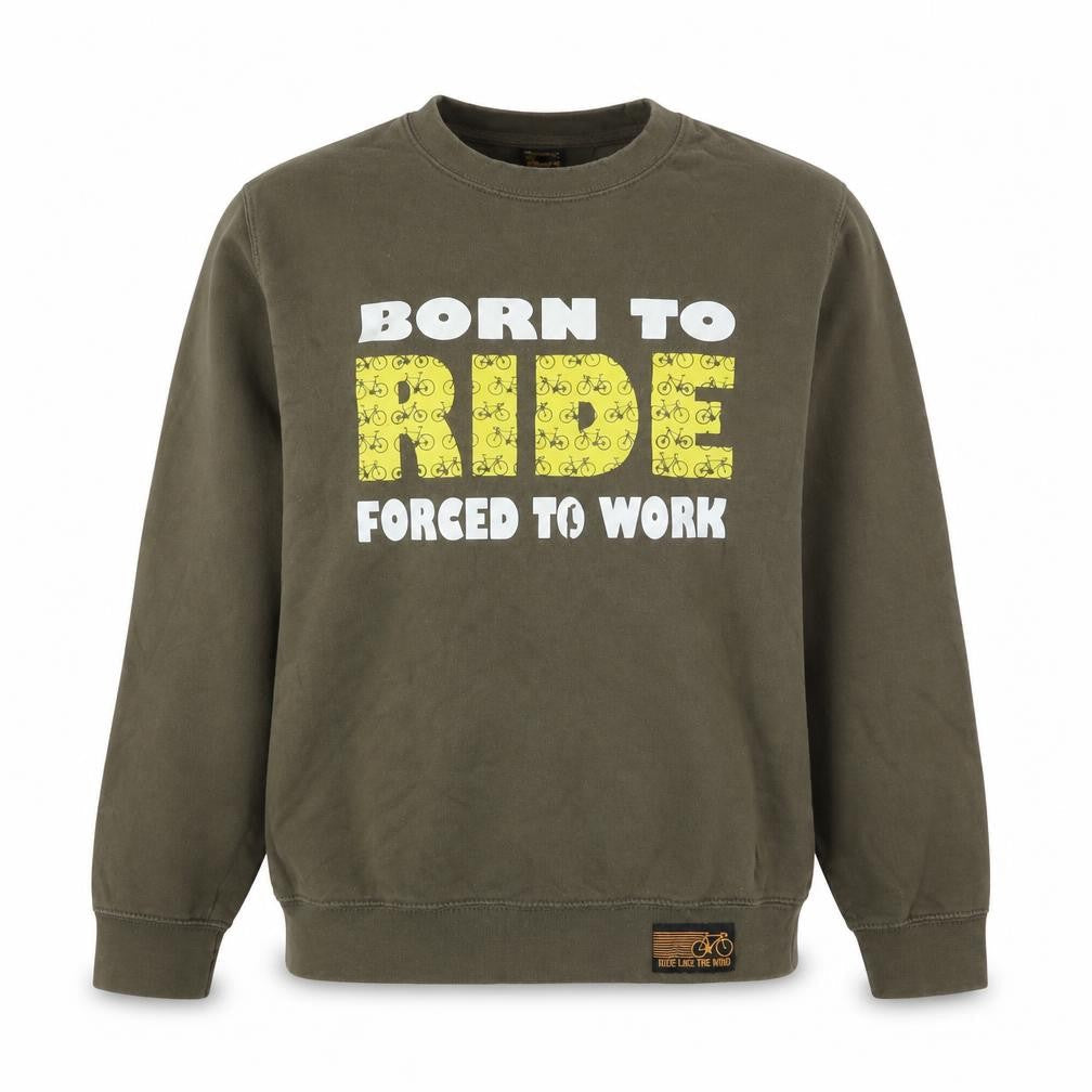 Ride Like the Wind Womens Green Batik  Pullover Sweatshirt Size M  - Born to Ride Forced to Work