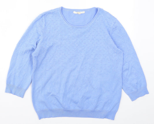 Vida Vi Womens Blue  Knit Pullover Jumper Size M