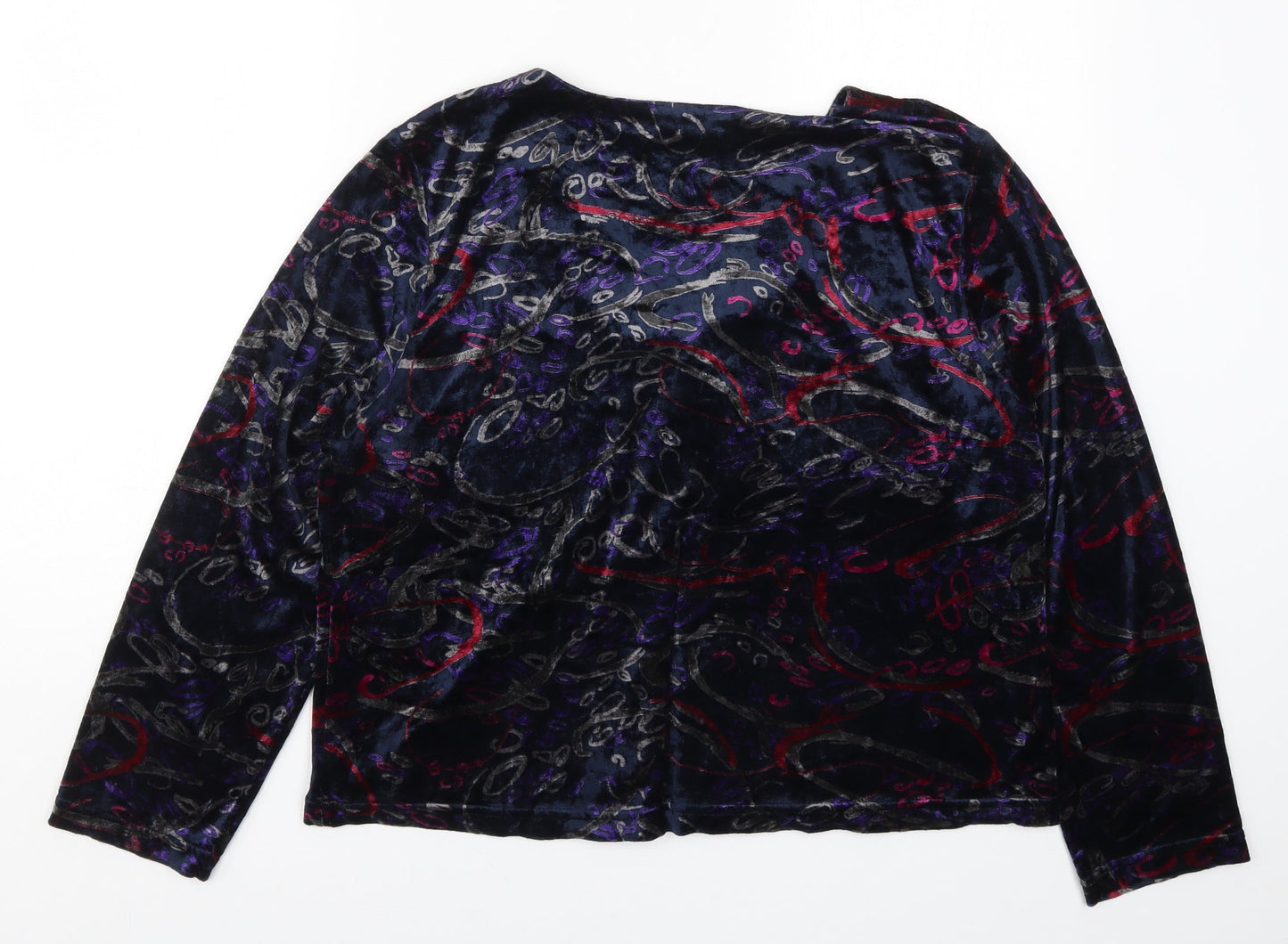 Adidni Womens Multicoloured Geometric  Basic Button-Up Size L