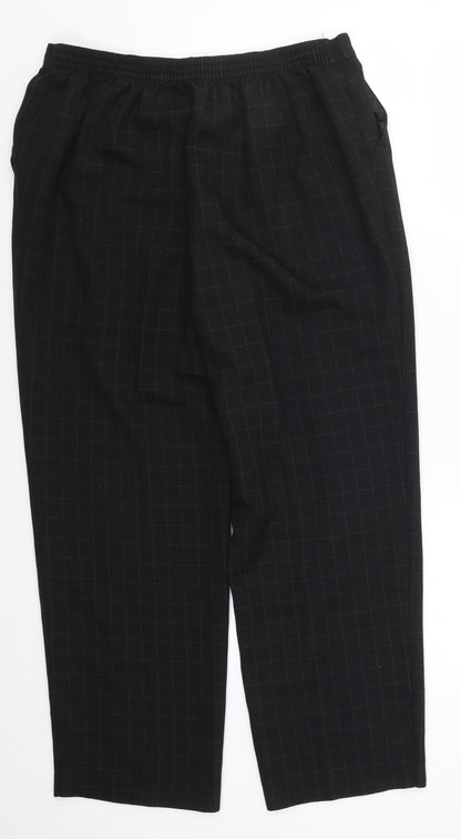 Marks & Spencer Womens Black Check  Trousers  Size 18 L26 in - Pink