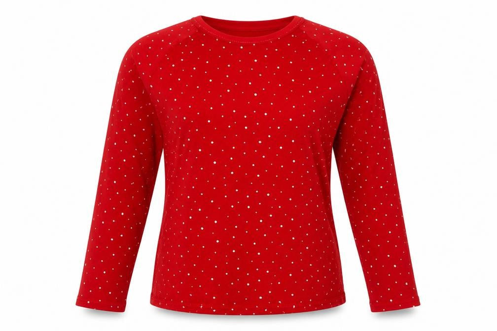 Primark Womens Red Polka Dot  Top Pyjama Top Size 6