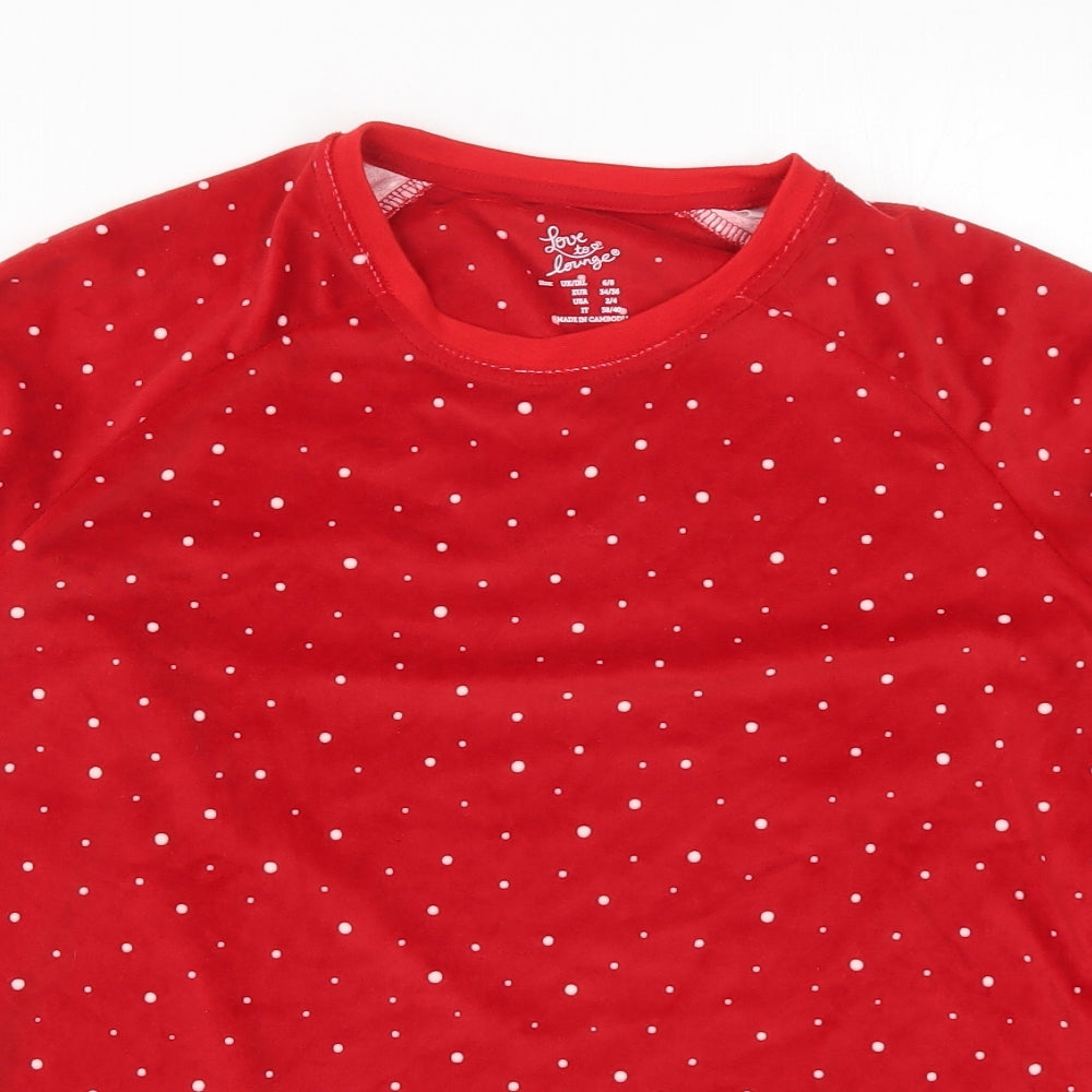 Primark Womens Red Polka Dot  Top Pyjama Top Size 6
