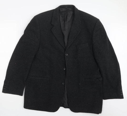 Pinstripe Mens Black   Jacket Suit Jacket Size 42