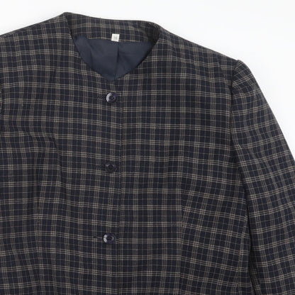 Compliments Womens Blue Check  Jacket  Size 16
