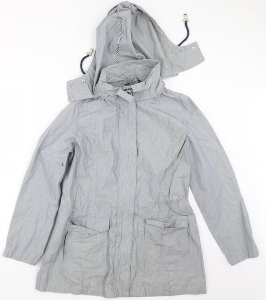 Bonmarché Womens Blue Striped  Jacket Coat Size 12
