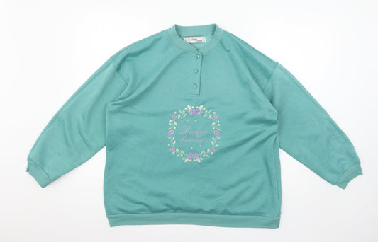 Design Essentials Womens Blue  Jersey Pullover Sweatshirt Size S